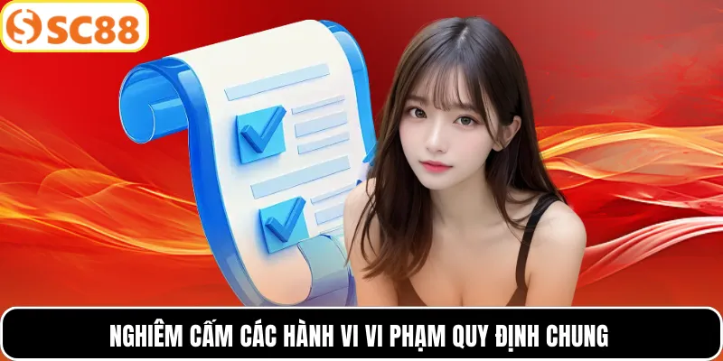 Nghiêm cấm các hành vi vi phạm quy định chung